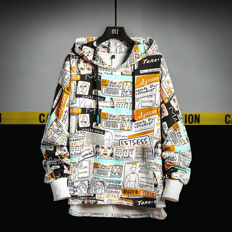 Oversized Spring Printed Hoodie For Men