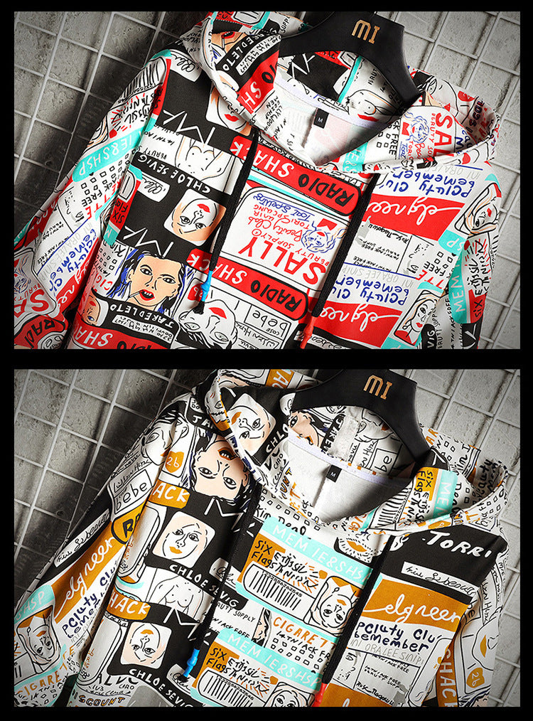 Oversized Spring Printed Hoodie For Men