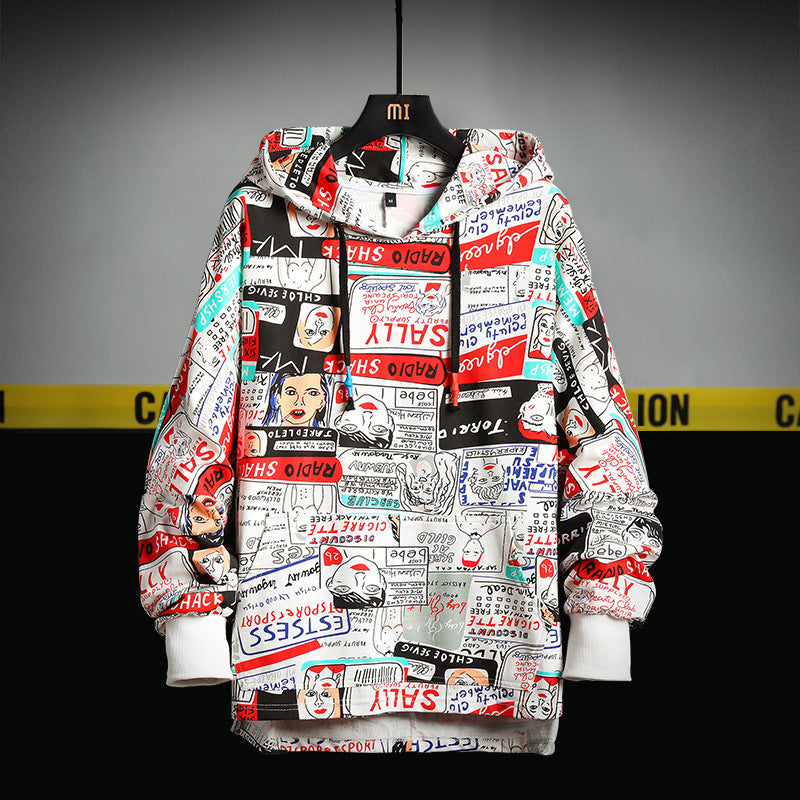 Oversized Spring Printed Hoodie For Men